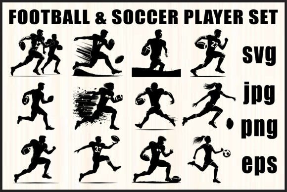 Black Football Soccer SVG Bundle
