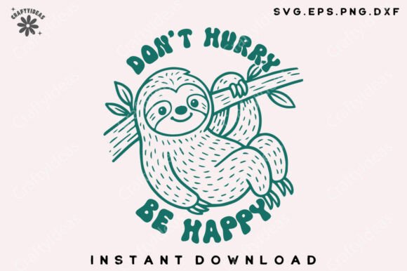 Cute Funny Mental Health Sloth SVG PNG