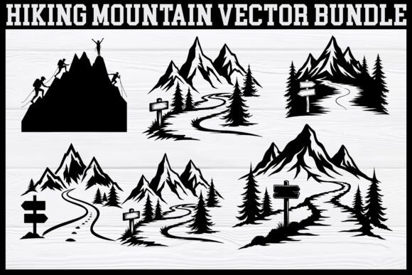 Hiking Mountain Silhouette Bundle