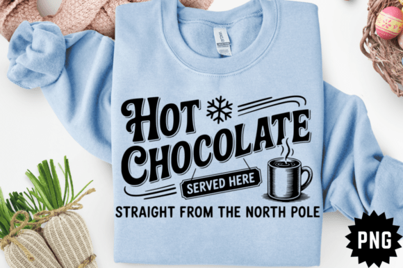 North Pole Hot Chocolate Sign SVG Design