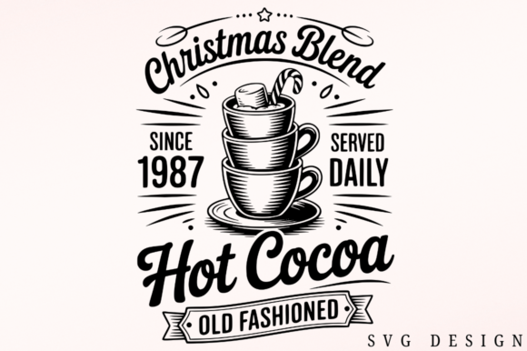 Vintage Hot Cocoa SVG Design